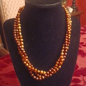 Copper colored beaded necklace